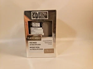 Global Beauty Care Clay Face Mask with Applicator 1.7 oz Lot of 2 Wash Off - Picture 1 of 4