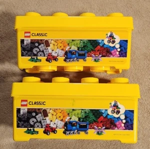 2x Lego Classic Yellow Storage Bins / Empty Tote (14" x 7" x 7") Kit 10696 - Picture 1 of 9