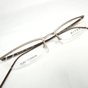 Mitani Titan Braun Halbrand Brille Brillengestell Me-76 48-18-148 Japan Neu ohne Etikett - Bild 1 von 19