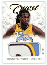 2012-13 Panini Crusade Quest Memorabilia Prime #99 Kenneth Faried Jersey /25