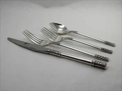 Wallace Aegean Weave Sterling Silver 4 Piece Place Setting - No Monogram Foto 1 de 3
