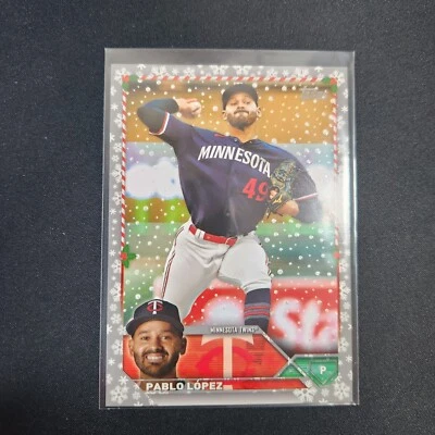 2023 Topps Holiday H184 Metallic Parallel Pablo Lopez Twins  L21 - Image 1 of 2