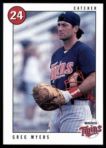 1996 Marquette Bank Minnesota Twins Greg Myers Minnesota Twins #28