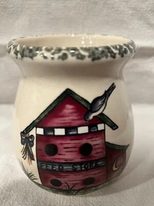 Vintage Home and Garden Party Birdhouse Pattern Small 4"  Crock 2000-Pen holder? - Picture 1 of 1
