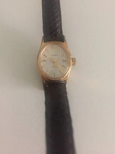 Vintage Damen Timex Uhr N Cell Original Lizard Braun Uhrenarmband - Bild 1 von 5