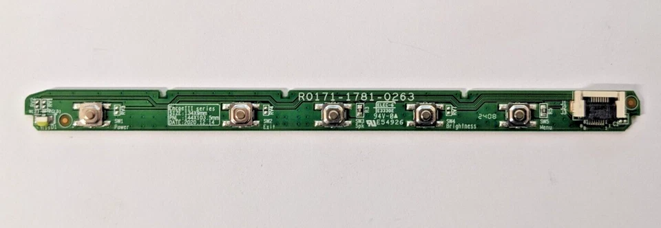 HP 524SW SERIES 5 MONITOR POWER BUTTON MENU CONTROL BOARD R0171-1781-0263  - Image 1 of 1