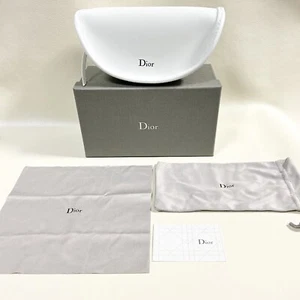 Christian Dior White Leather  Sunglasses Eyeglasses New Case makeup pouchCute - Picture 1 of 18