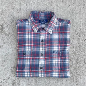 Polo Ralph Lauren Shadow Plaid Flannel Shirt Work size Large EUC - Picture 1 of 8