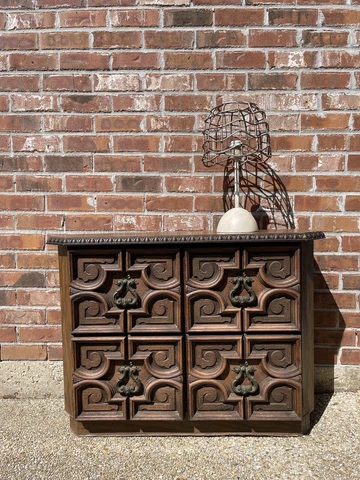 Antique Vintage Entryway Table w/ Storage furniture real wood original handles ￼ Cover