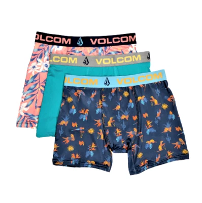 VOLCOM Men`s 3pk Boxer Briefs 3 pack Performance boxer Briefs Size M L XL Floral - Image 1 of 4