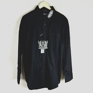 Panhandle Shirt Men L Black Stretch Embroidered Logo Spellout Cowboycore Ranch - Picture 1 of 24