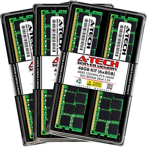 48GB 6x 8GB PC3-10600R RDIMM ASUS RS500A-X6/PS4 RS520-E6/RS8 Memory RAM - Picture 1 of 3