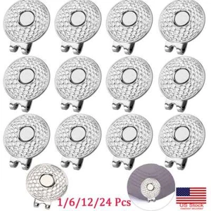 12/24 Magnetischer Golfball Hut Clip für Golf-Bit Standard Marker mit Strass Loch - Bild 1 von 15