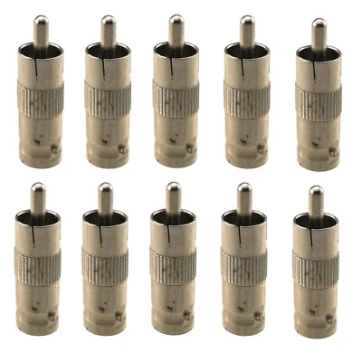 10pcs RCA Male to BNC Female Adapter for CCTV Camera TV Box Video Converter Plug - Image 1 of 4