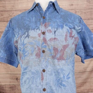 THE TERRITORY AHEAD BLAU GEBLÜMTES KURZÄRMLIGES HAWAIIHEMD MIT KNÖPFEN HERREN GR. L - Bild 1 von 6