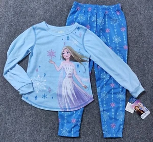 Frozen Pajamas Girls Small 6-6X Blue Long Sleeve Shirt Pant PJ Set Gift Cute - Picture 1 of 4