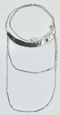 SILPADA N3336 STERLING 925 3 TIERED MULTI-STRAND AVANT GARDE NECKLACE (T125) - Image 1 of 4