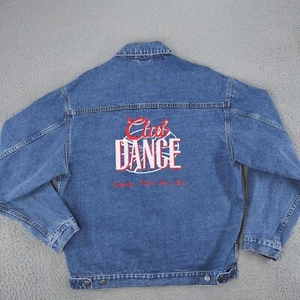 VINTAGE Club Dance Denim Jean Jacket Men Medium Blue TNN Nashville Network  90s - Picture 1 of 22