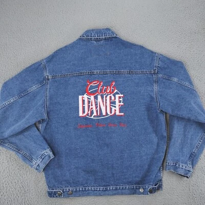 VINTAGE Club Dance Denim Jean Jacket Men Medium Blue TNN Nashville Network  90s - Image 1 of 4