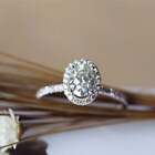 D/VVS1 1.00 Ct Oval Cut Colorless Moissanite Engagement Ring 14K White Gold Over
