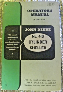 Fabrik John Deere Betriebsanleitung Modell Nr. 4-B Zylinderschäler KOSTENLOSER VERSAND - Bild 1 von 5