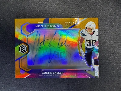 2020 Panini Elements Austin Ekeler Auto Orange Neon Signs Commanders #d 009/125 - Image 1 of 2