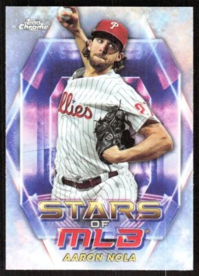 2023 10364B Topps Update Stars of MLB Chrome Aaron Nola Philadelphia Phillies - Image 1 of 2