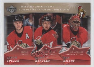2007 McDonald's Three Stars Checklists Jason Spezza Dany Heatley Ray Emery #CL3