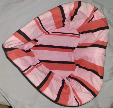 Rare Maize Valentine Heart Shape Basket with Red Pink Stripe Fabric Liner Cover