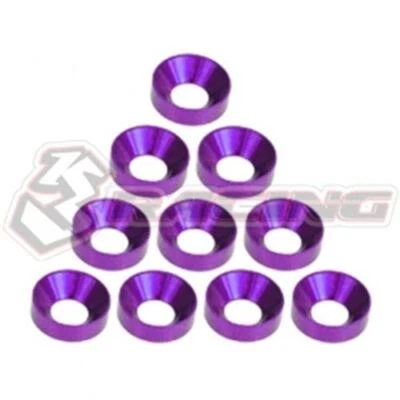 3RACING 3RAC-WC4 Aluminium M4 Countersink Washer 10Pcs 1/10 RC TOURING CAR BUGGY - Image 1 of 4