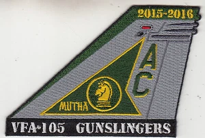 VFA-105 GUNSLINGERS MUTHA 2015 - 2016 TAIL FIN PATCH - Picture 1 of 1