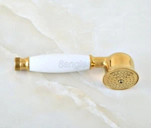 Gold Color Brass Water-saving Round Hand Shower Head Handheld Sprayer 8hh048 - Picture 1 of 7