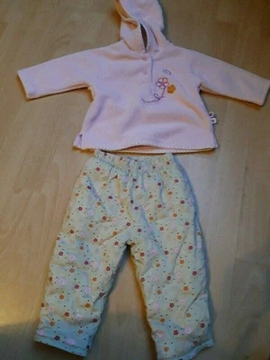 Mädchen Set C&A mit Fleece Kaputzenshirt und Thermohose Gr.74 - Bild 1 von 3