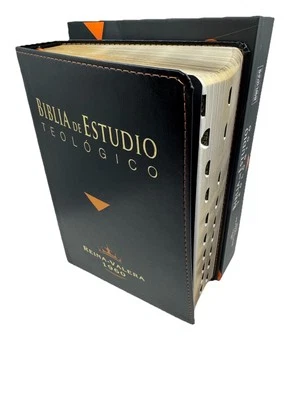 Biblia de Estudio Teologico RVR 1960, Piel Fabricada Negro con Índice — 第 1/4 张图片