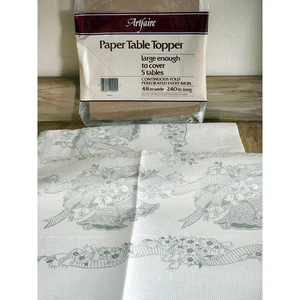 Vintage Crepe Paper Table Cover Wedding Bells Flowers 48x240 Please Read Desc. - Picture 1 of 11