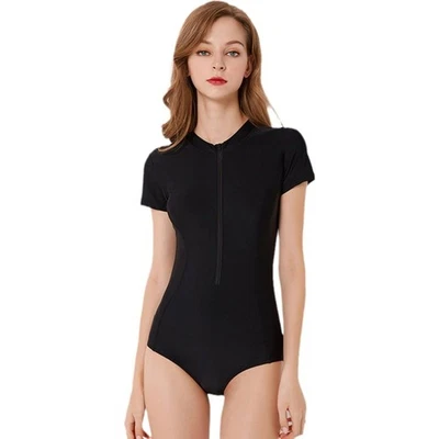 Short Sleeve Zipper One-Piece Swimsuit, Surfing Suit, Wetsuit Size XXL - Image 1 of 4