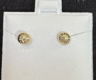 Real 14K Yellow Gold STUD EARRINGS (Screw Backs) 4.5MM - Image 1 of 2