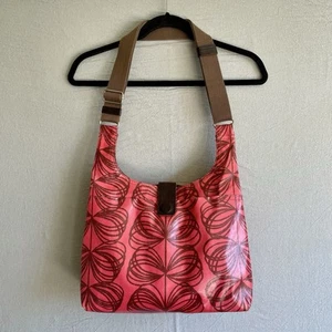 Bolso Bandolera Orla Kiely Midi Estampado Multi Tallo Rojo Baya Laminado Hobo Hombro - Imagen 1 de 20