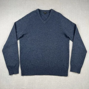 Suéter J Crew Para Hombres LT Grande Alto Azul 100% Lana de Cordero Tejido Cuello en V Pullover - Imagen 1 de 7