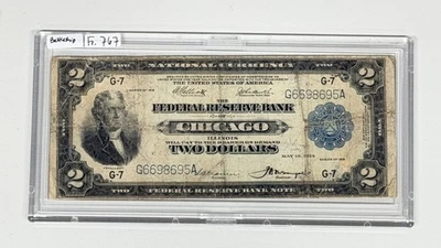1918 G-7 $2 Federal Reserve Bank Note Two Dollars Battleship Banknote Fr. 767 - Image 1 of 3