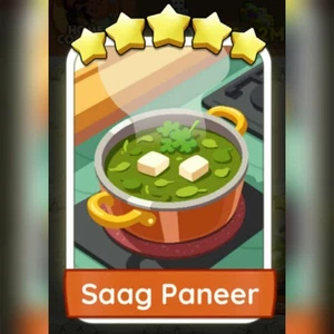 1 x Saag Paneer ⭐️⭐️⭐️⭐️⭐️ - Set 17-Bon Appetit Album Mono_po_ly_go Sticker - Bild 1 von 1
