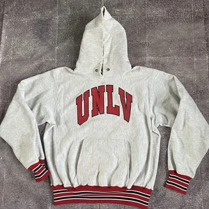 Sudadera con Capucha Para Hombre Vintage Años 80 UNLV Rebels Tejido Inverso Gris Jaspeado Talla XL - Imagen 1 de 5