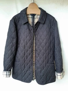 Burberry Jacket Womens M Black Quilted Nova Check Lining Made in England - Picture 1 of 21