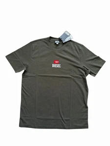Camiseta Diesel T-Just Pequeña Nueva D Logo Maglietta Nueva con Etiquetas $80 Verde Ejército Talla XL - Imagen 1 de 4