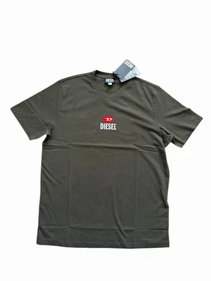 Diesel T-Just Small New D Logo Maglietta T-Shirt NWT $80 Army Green Size XL - Image 1 of 4