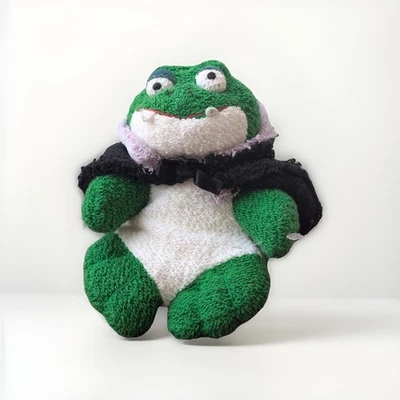 Russ Berrie Home Buddies 4" Terry Beanbag Dracula Frog Rare Fracula 1990s - Image 1 of 4