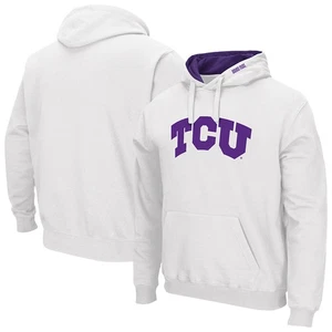 Men's Colosseum White TCU Horned Frogs Isle Hoodie - Picture 1 of 3