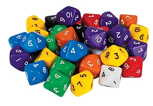 Dados: Juego de 6 10 caras 1-10 adecuados para juegos de mesa y actividades matemáticas para niños - Imagen 1 de 1