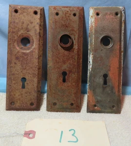 3 gemischte antike Metall Türknauf Rückenplatten Vintage rustikal Stahl - Bild 1 von 4