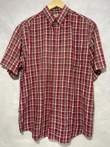 Wrangler Riata Shirt Men's Short Sleeve Check Red Size L #295 - Picture 1 of 7